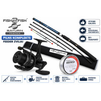 Fīdera komplekts FISH2FISH Saturn 3.90 m 100/120/150gr + Spole F2F SATURN 5000 + MISTRALL XT SUPRA aukla 0.28 (10,5kg)