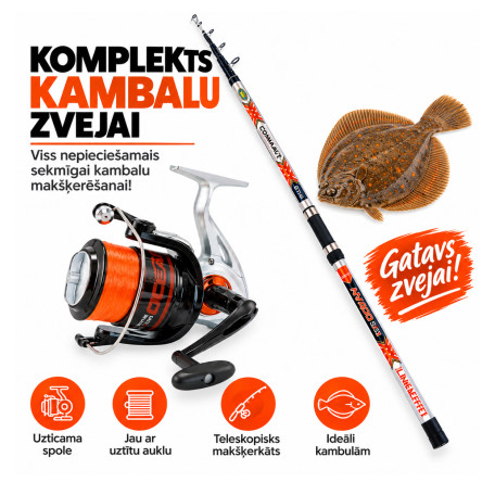 Komplekts bušu makšķerešanai Lineaeffe Lanseta Tele Ocean Extreme Fishing 4.20m + Mulineta S7 Spole + Uztīta aukla