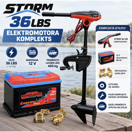 Komplekts STORM 36lbs + 80Ah Akumulators + Klemmes