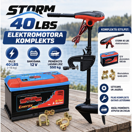 Komplekts STORM 40lbs + 100Ah Akumulators + Klemmes