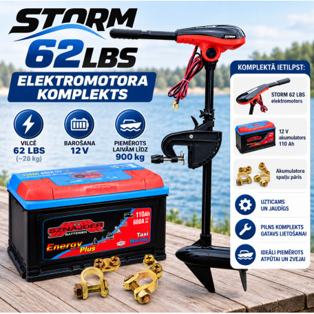 Komplekts STORM 62lbs + 110Ah Akumulators + Klemmes