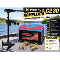 Komplekts Minn Kota ENDURA C2 30 + 80Ah Akumulators + Klemmes