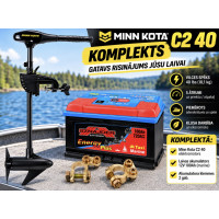 Komplekts Minn Kota ENDURA C2 40 + 100Ah Akumulators + Klemmes