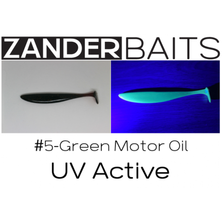 Silikona māneklis ZANDER SHAKER 5" #5 Green MotorOil UV