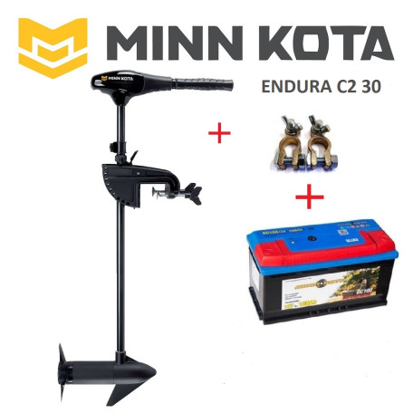 Komplekts Minn Kota ENDURA C2 30 + 100Ah Akumulators + Klemmes