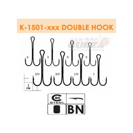 Aķi Double Hook Long Shank BN