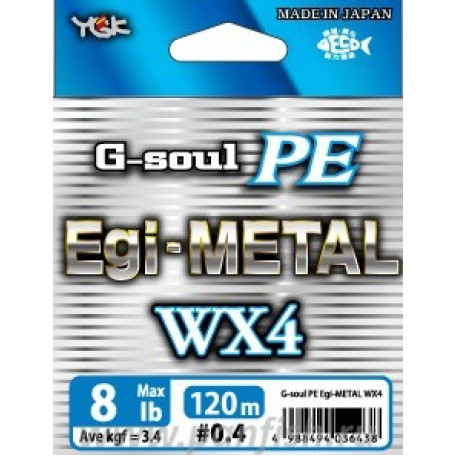 Pīta aukla G-SOUL PE EGI-METAL WX4 120m 0.4/0.104mm 3.6kg multicolor