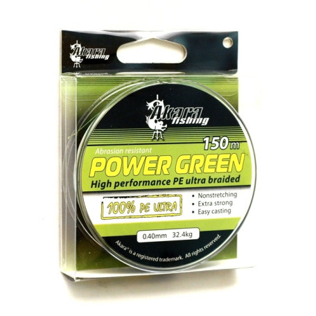 Pītā aukla AKARA Power Green 150 (0.10mm 5.0kg)